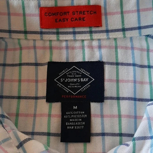 St. John's Bay Men's Collared Short  Sleeve Button Down T-Shirt | M - Picture 9 of 10